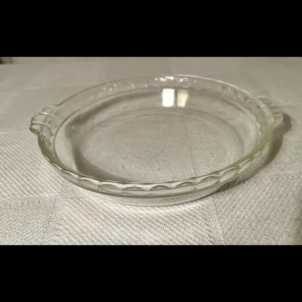Vintage Pyrex Deep Dish Pie Plate Fluted Edge W/Handles #229 Glass USA 9 1/2